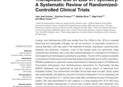 Therapeutic Use of LSD in Psychiatry: A Systematic Review of Randomized-Controlled Clinical Trials