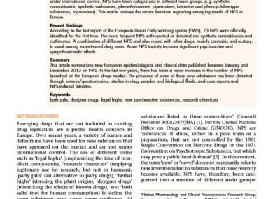 Emerging drugs in Europe