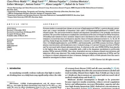 Ethanol induces hydroxytyrosol formation in humans