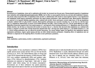 Neurocognitive performance following acute mephedrone administration, with and without alcohol