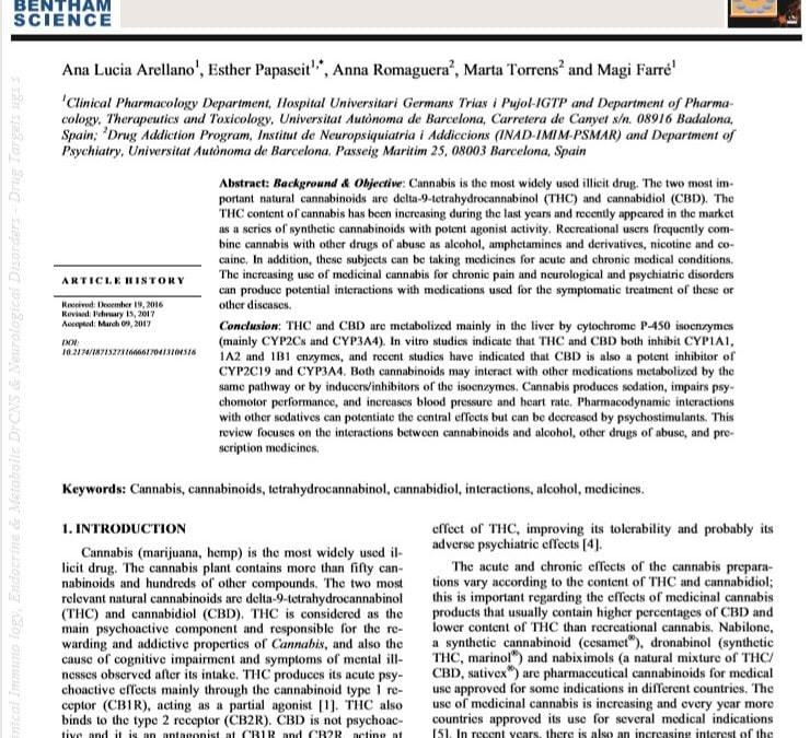 Neuropsychiatric and General Interactions of Natural and Synthetic Cannabinoids with Drugs of Abuse and Medicines