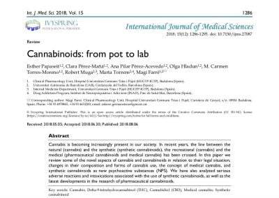 Cannabinoids: from pot to lab