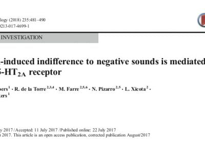 MDMA-induced indifference to negative sounds is mediated by the 5-HT2A receptor