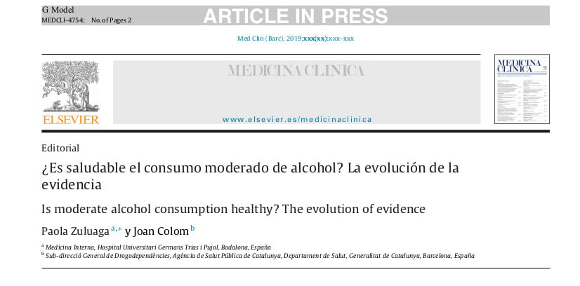Is moderate alcohol consumption healthy? The evolution of evidence