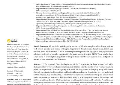 New Psychoactive Substances Consumption in Opioid-Use Disorder Patients