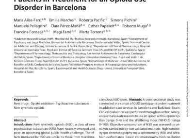 New Synthetic Opioids Use among Patients in Treatment for an Opioid Use Disorder in Barcelona
