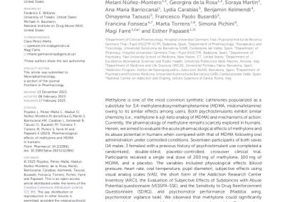 Pharmacological effects of methylone and MDMA in humans