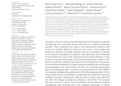 Synthetic cannabinoids use in a sample of opioid-use disorder patients