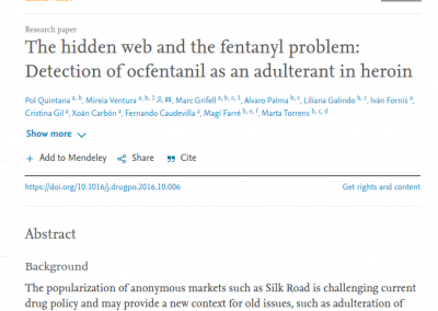 The hidden web and the fentanyl problem: Detection of ocfentanil as an adulterant in heroin
