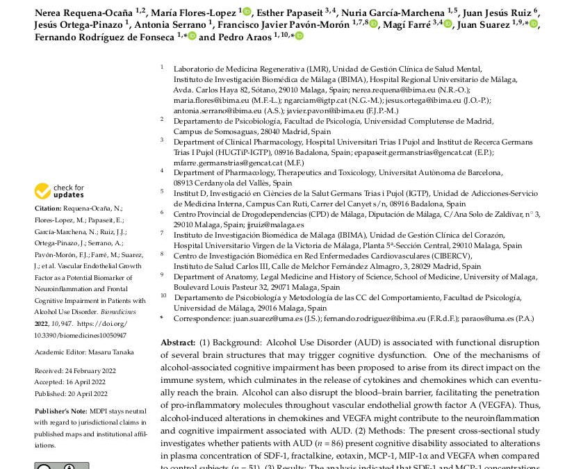 Vascular Endothelial Growth Factor as a Potential Biomarker of Neuroinflammation and Frontal Cognitive Impairment in Patients with Alcohol Use Disorder