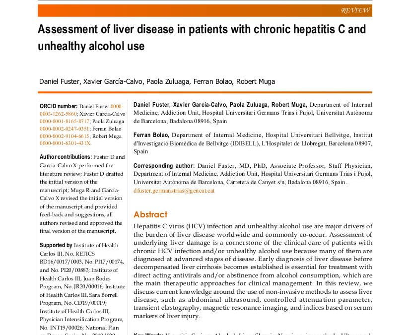 Assessment of liver disease in patients with chronic hepatitis C and unhealthy alcohol use