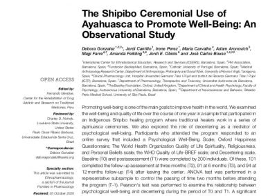 The Shipibo Ceremonial Use of Ayahuasca to Promote Well-Being: An Observational Study