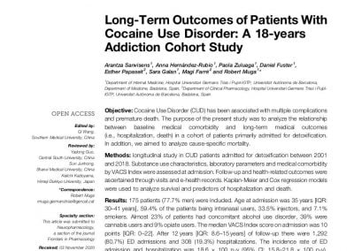 Long-Term Outcomes of Patients With Cocaine Use Disorder: A 18-years Addiction Cohort Study