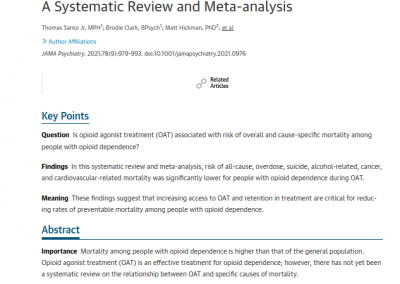 Association of Opioid Agonist Treatment With All-Cause Mortality and Specific Causes of Death Among People With Opioid Dependence: A Systematic Review and Meta-analysis
