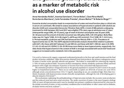 Association of hyperuricemia and gamma glutamyl transferase as a marker of metabolic risk in alcohol use disorder